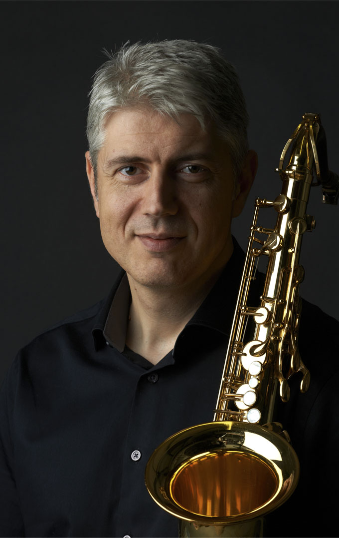 Commercial photography of a musician playing a saxophone